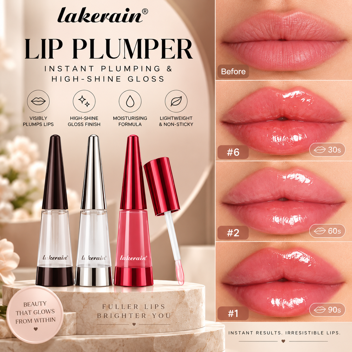 Hydrating Lip Plumper Gloss – Fuller-Looking & Glossy Lips