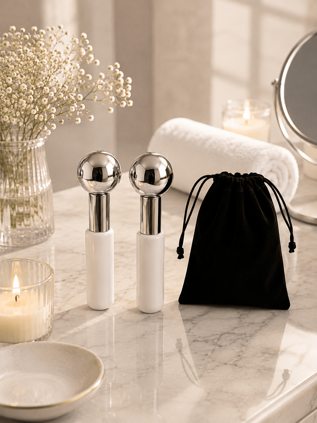 Ice Globe Facial Massager & Gua Sha Set - Skincare - Glow Beauty
