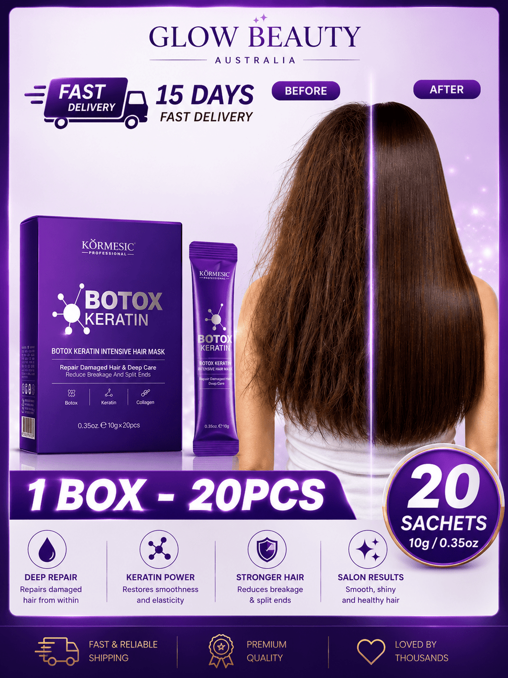 Keratin Hair Mask | Deep Repair & Intensive Moisture - Hair Care - Glow Beauty
