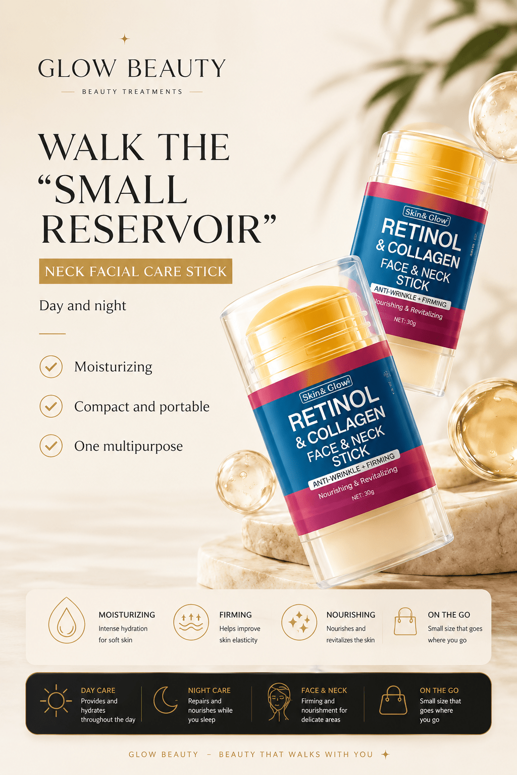 Retinol & Collagen Face & Neck Stick - Skincare - Glow Beauty