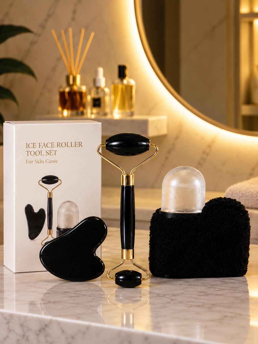 Cooling Ice Roller & Gua Sha Skincare Therapy