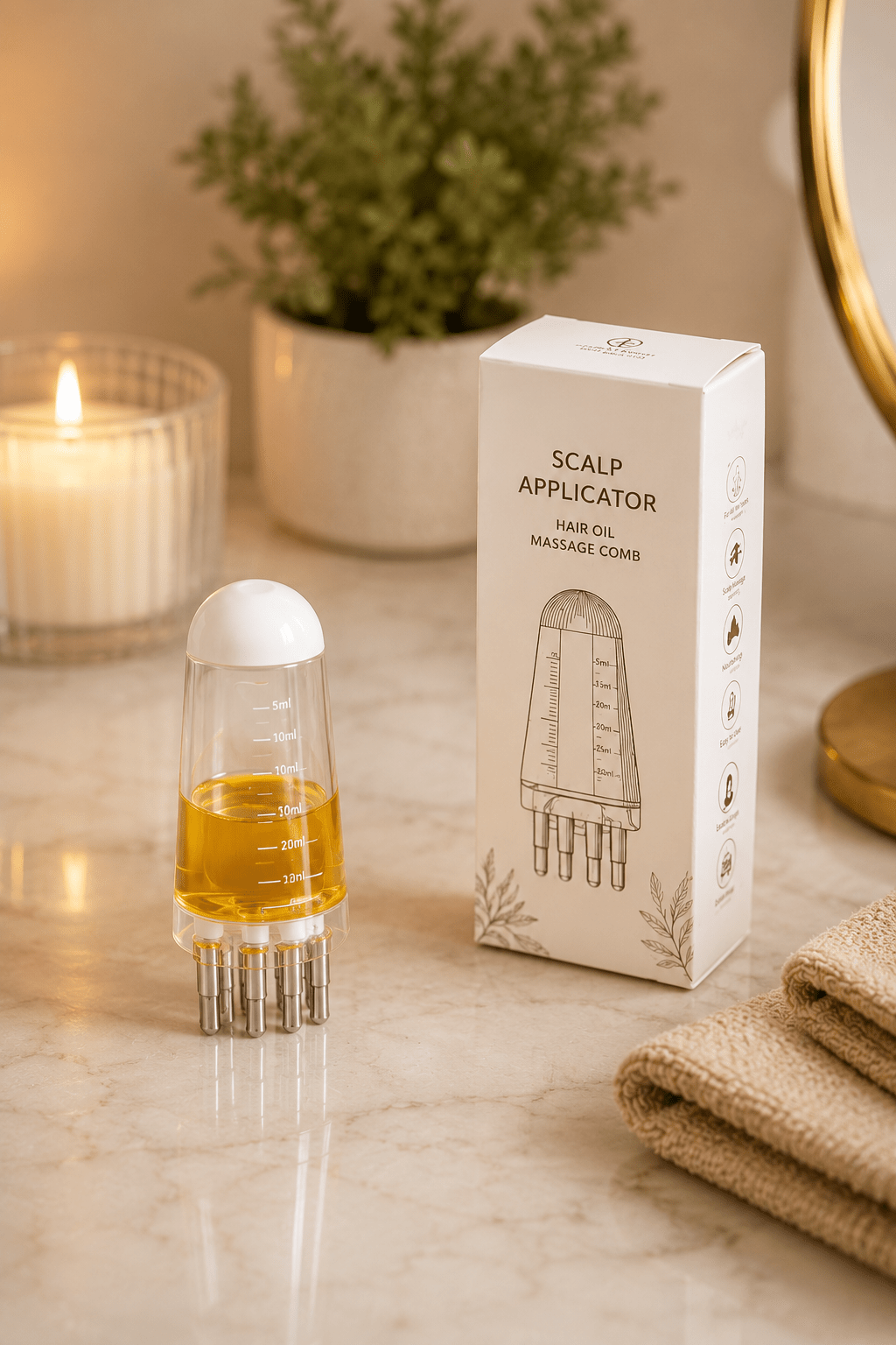 Scalp Oil Applicator Comb | Hair Oil Applicator - Hair Care - Glow Beauty