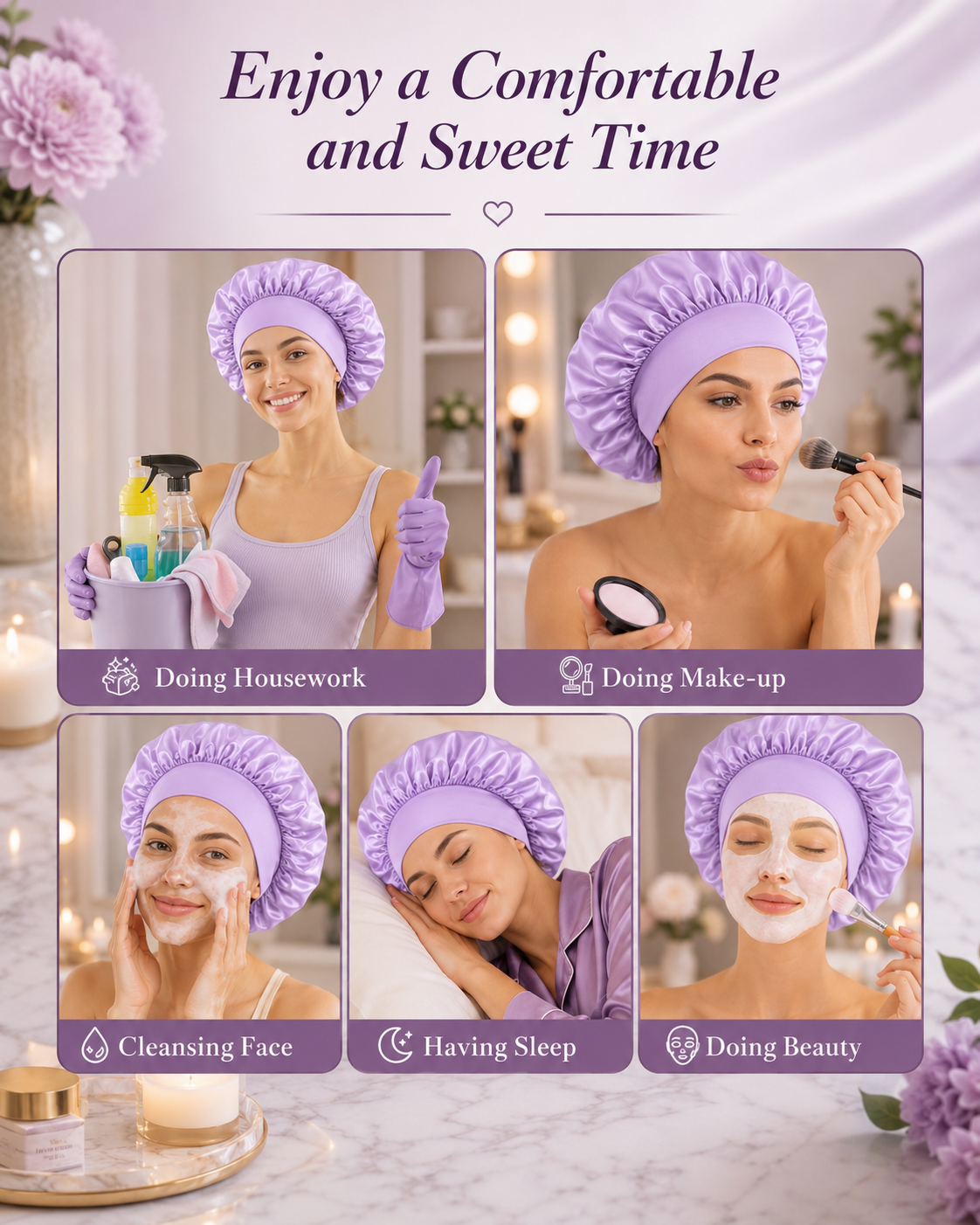 Silk Satin Hair Bonnet