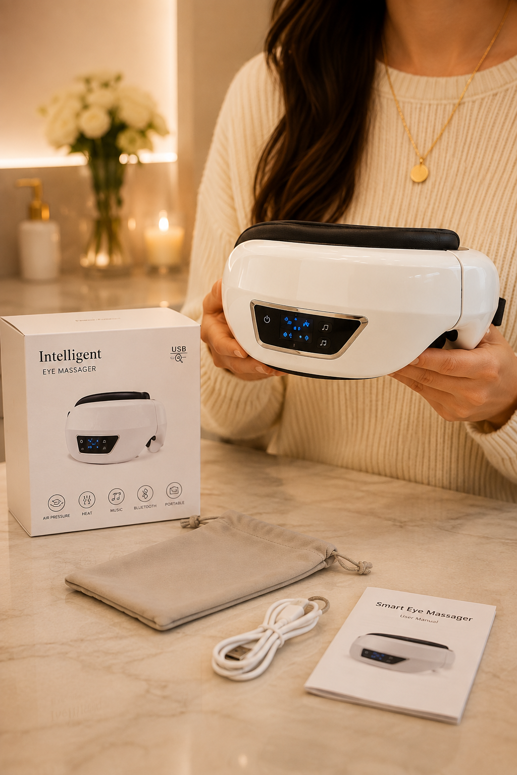 Smart Eye Massager | Heat & Bluetooth