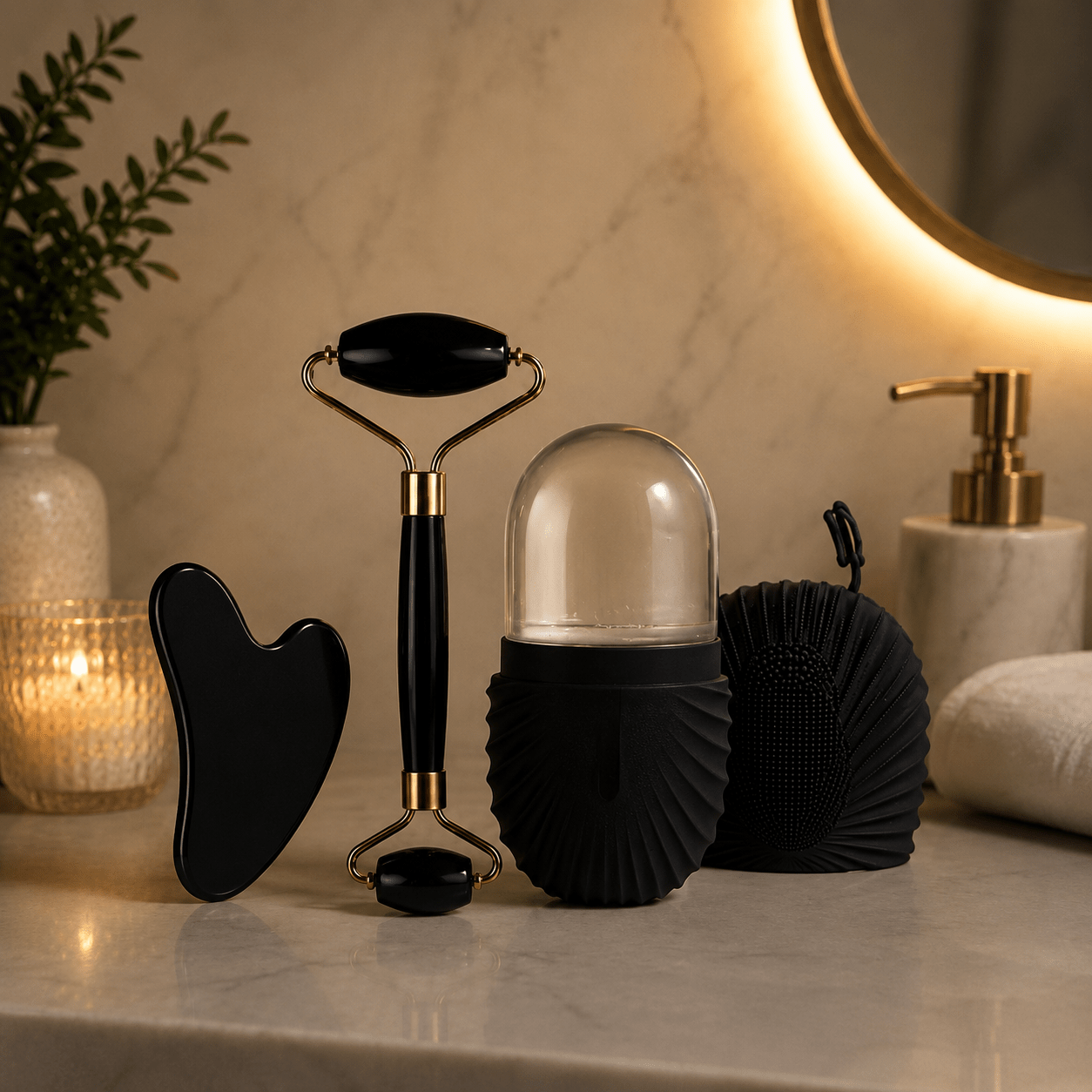Cooling Ice Roller & Gua Sha Skincare Therapy - Glow Beauty Australia