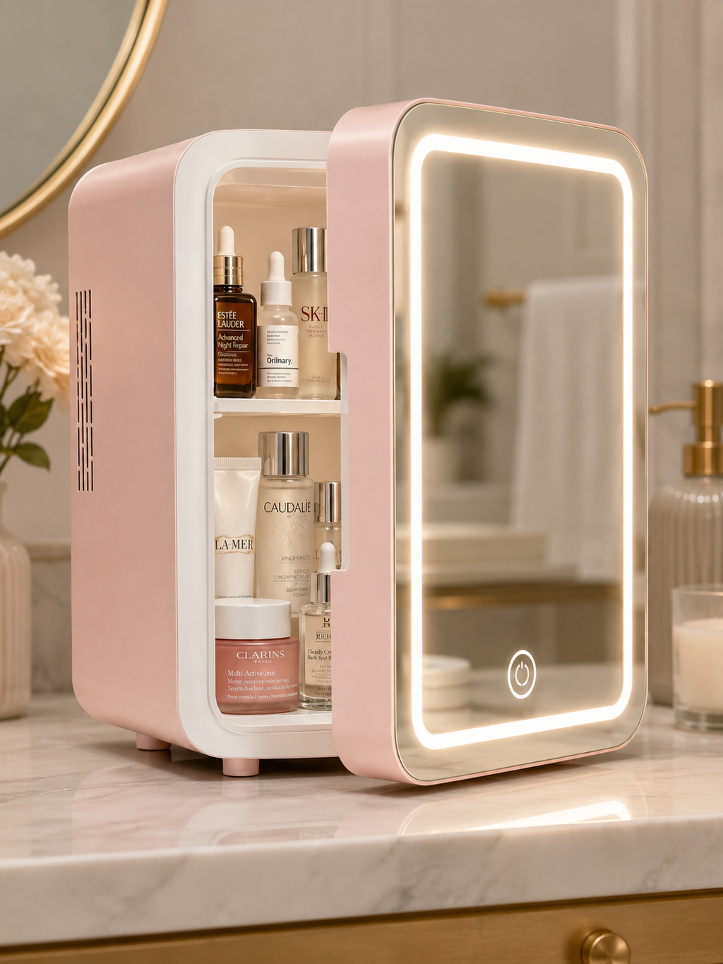 LED Mirror Mini Cosmetic Fridge 6L | Cooler & Warmer ⭐