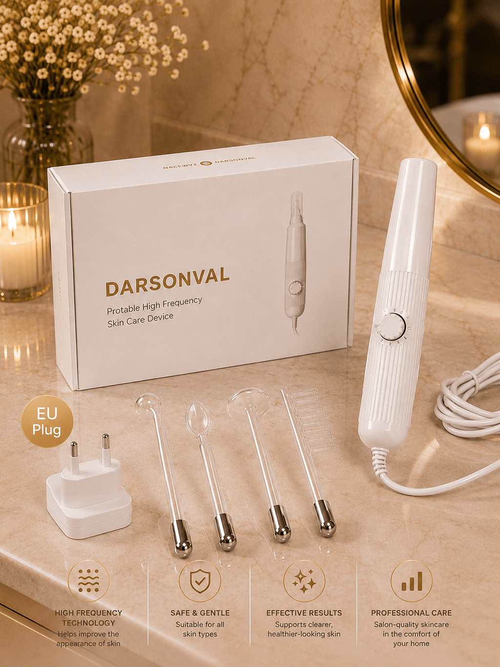 DARSONVAL High Frequency Hair & Skin Wand - Beauty Devices - Glow Beauty