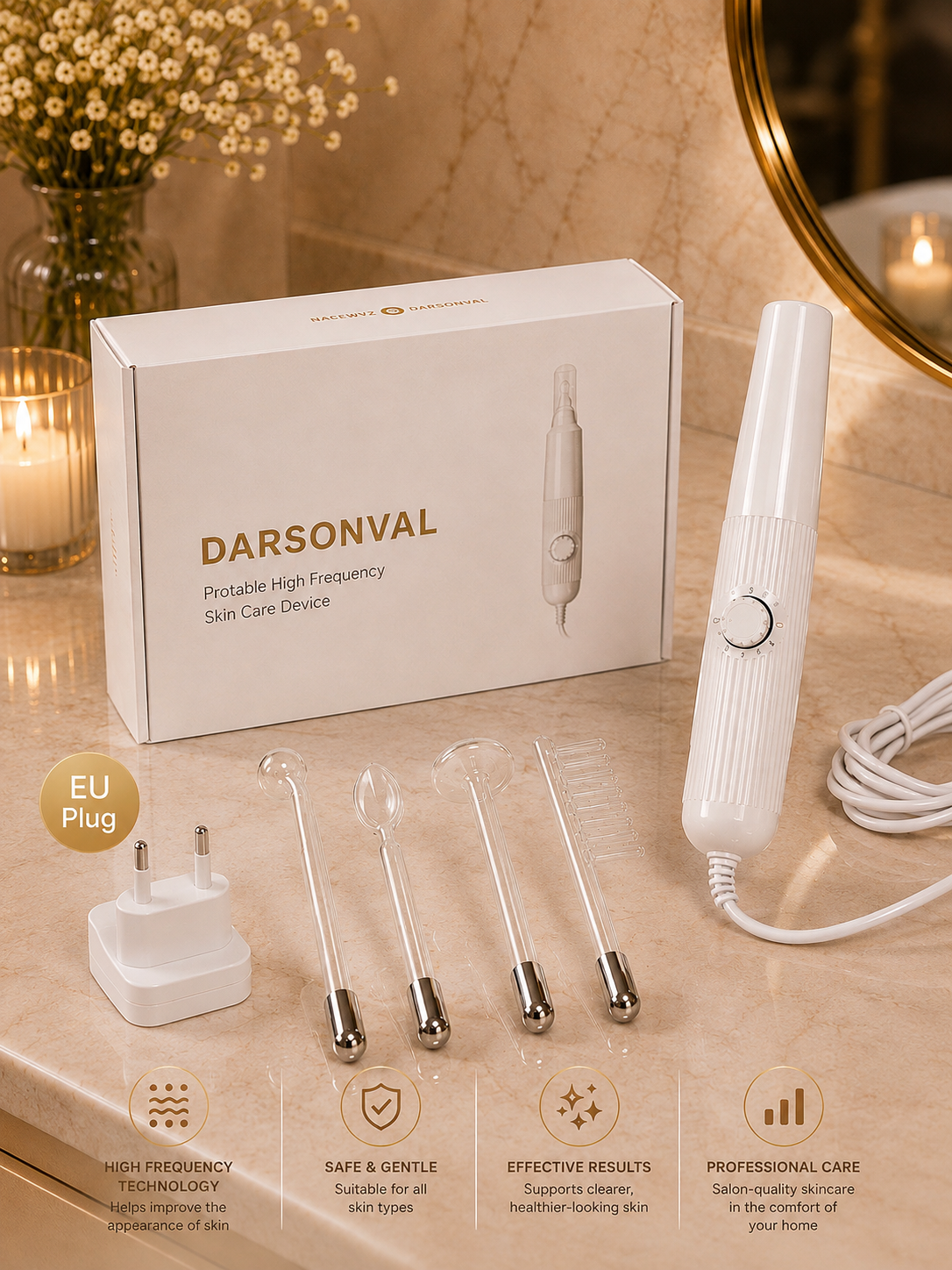 DARSONVAL High Frequency Hair & Skin Therapy Wand