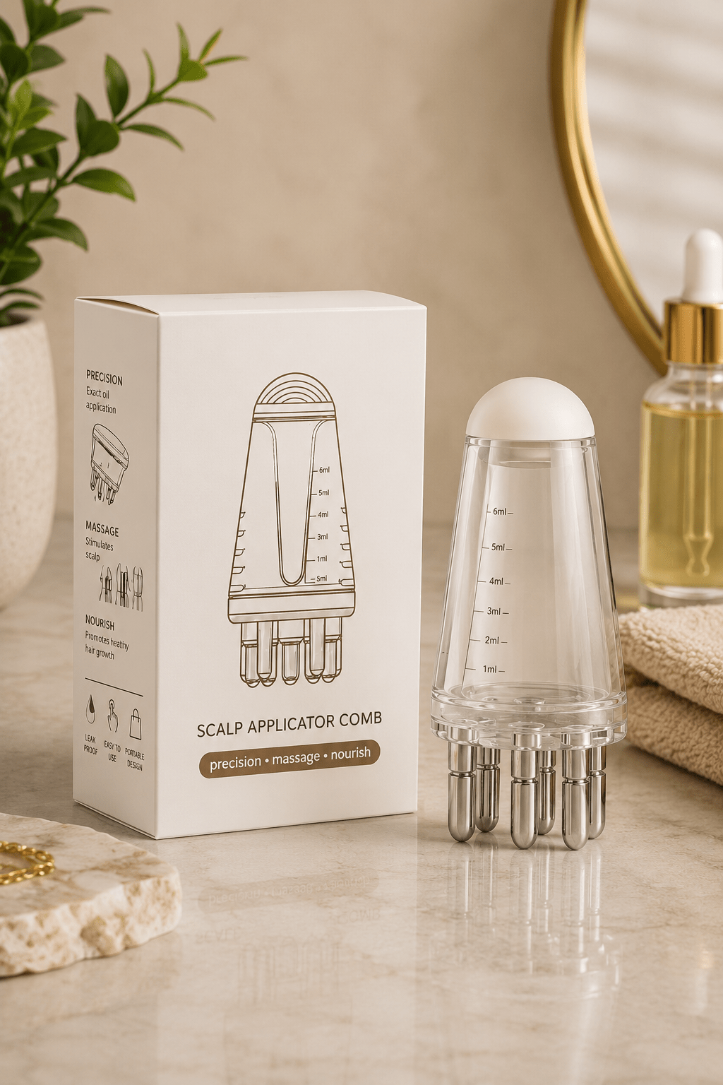 Scalp Oil Applicator Comb | Hair Oil Applicator - Hair Care - Glow Beauty