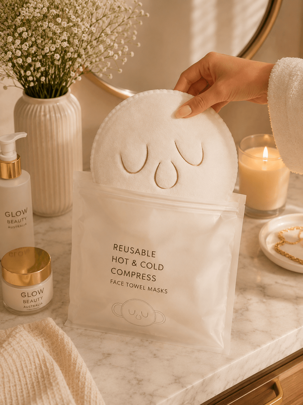Luxury Hot & Cold Facial Compress Towel - Skincare - Glow Beauty