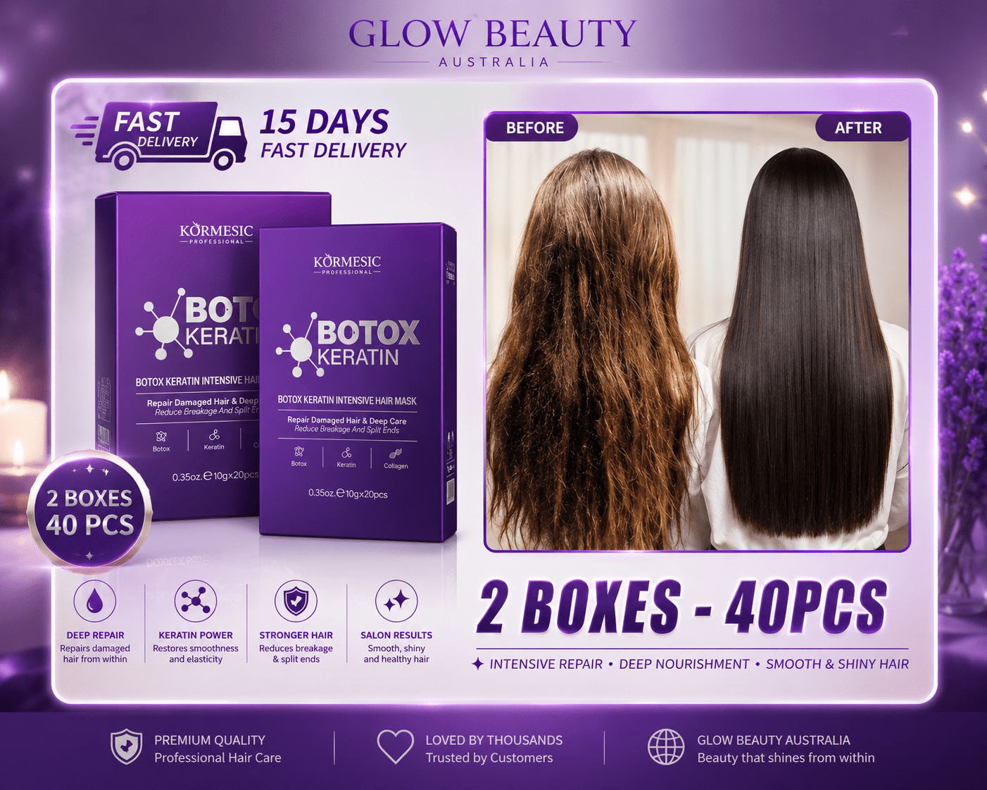 Keratin Hair Mask | Deep Repair & Intensive Moisture - Hair Care- Glow Beauty
