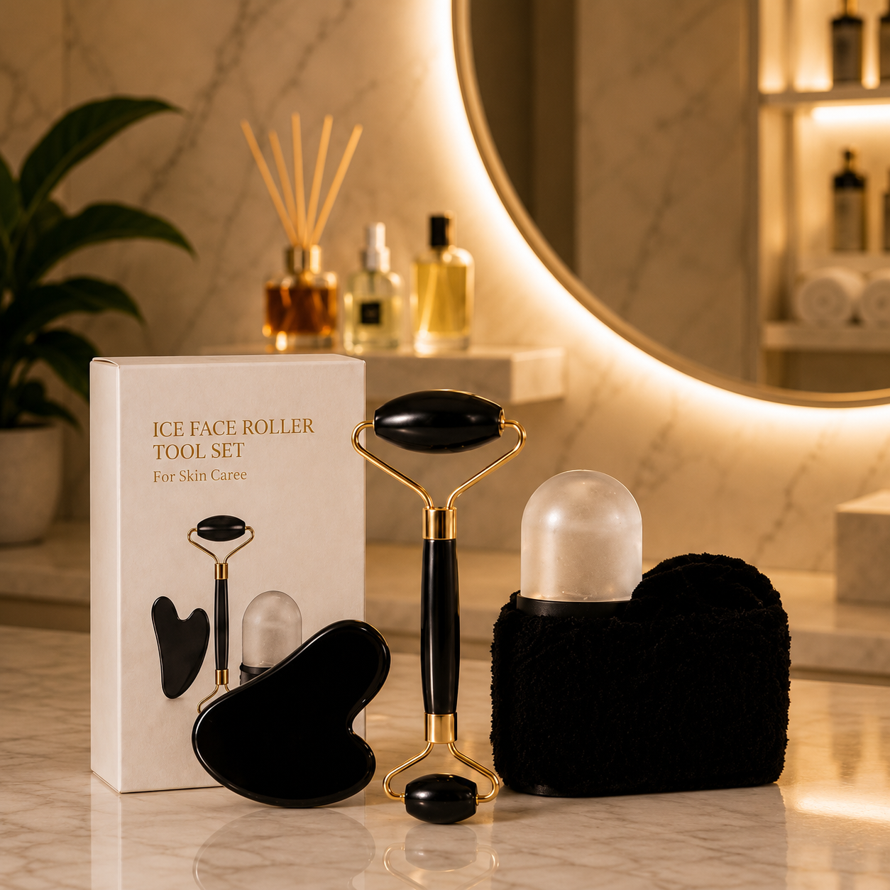 Cooling Ice Roller & Gua Sha Skincare Therapy