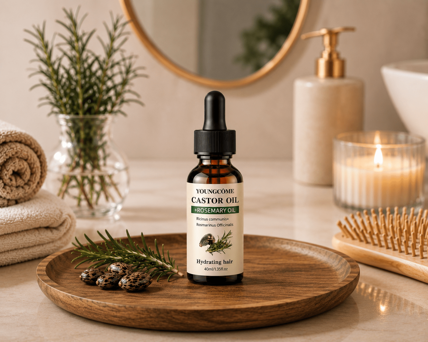 Rosemary & Castor Hair Growth Oil | Strengthen & Shine - Hair Care - Glow Beauty