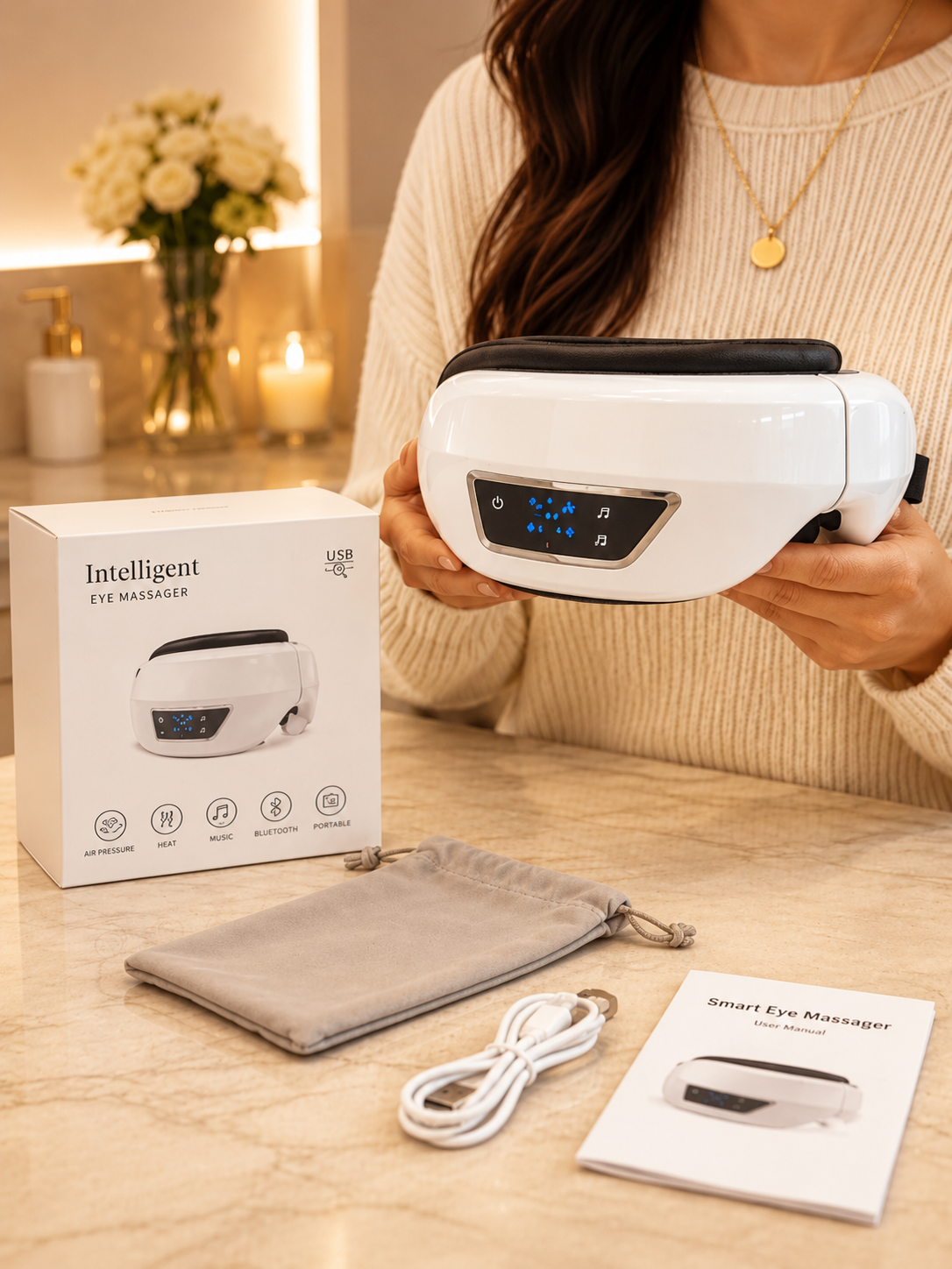 Smart Eye Massager | Heat & Bluetooth