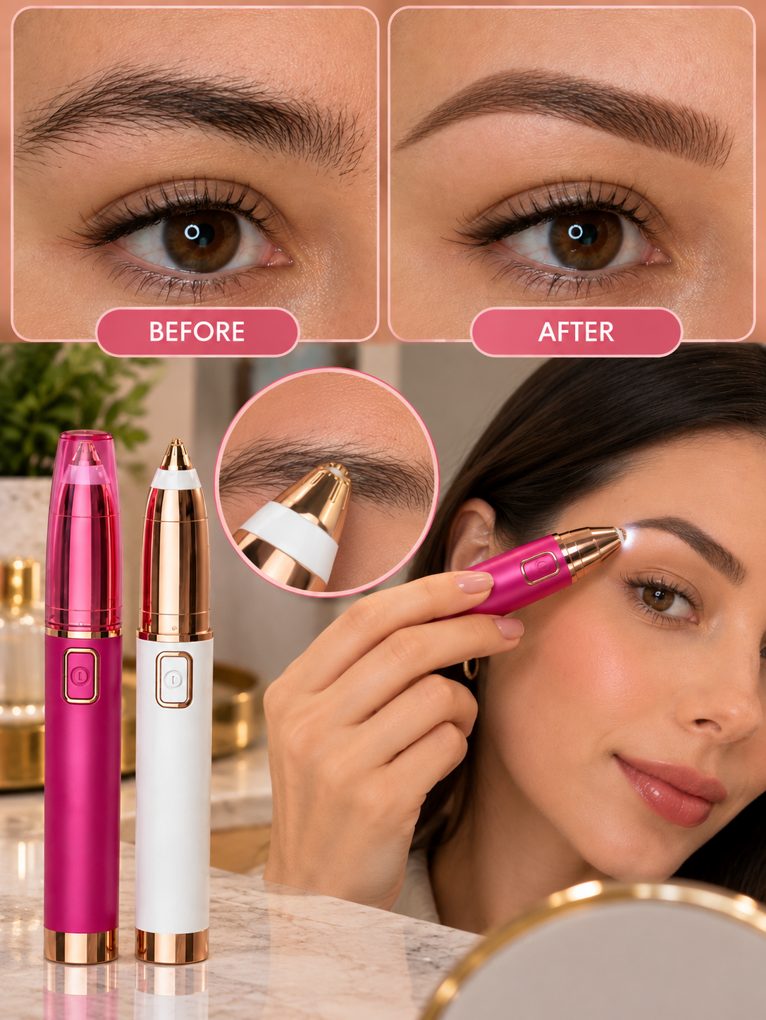 Electric Eyebrow Trimming Pencil – Lipstick Eyebrow Trimmer for Women