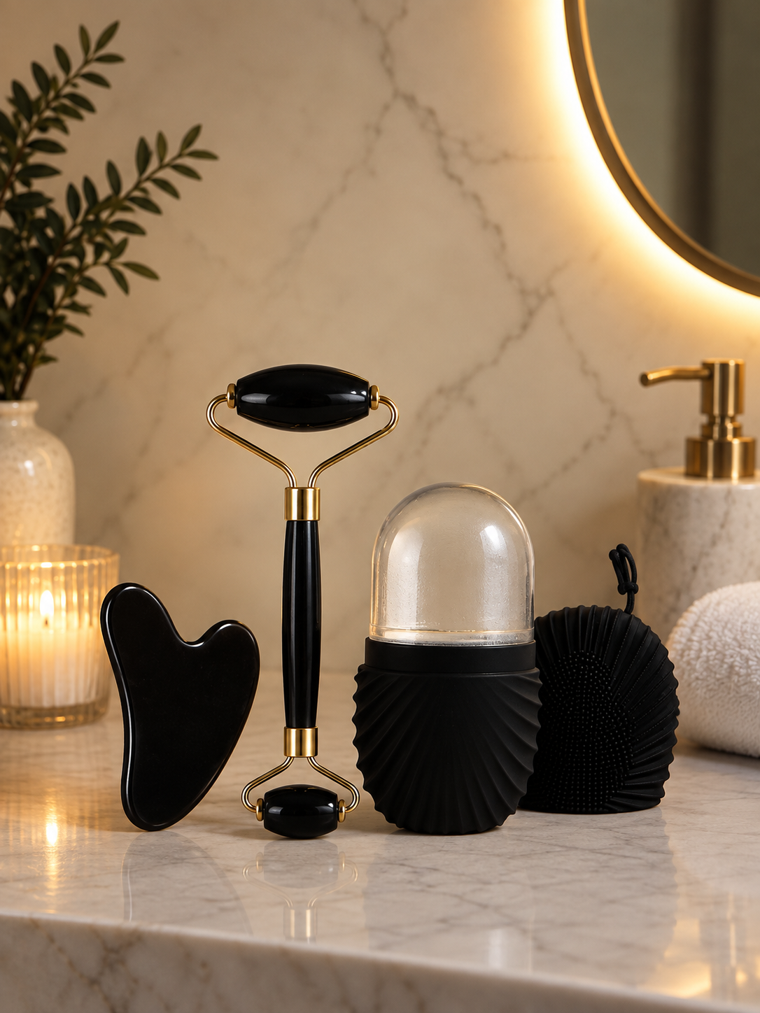 Cooling Ice Roller & Gua Sha Skincare Therapy