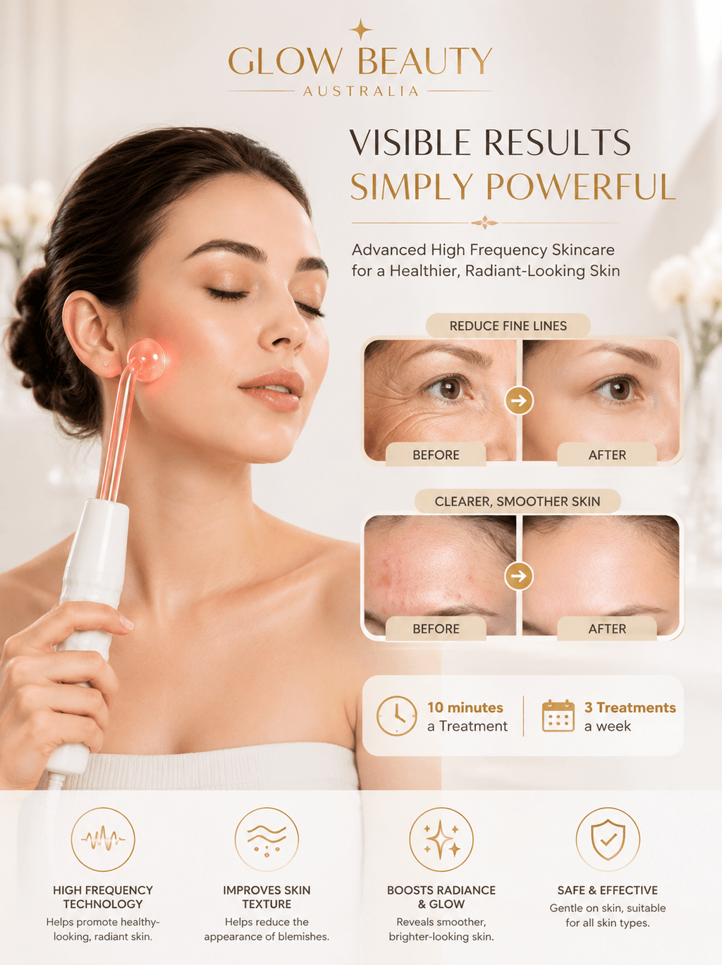 DARSONVAL High Frequency Hair & Skin Wand - Beauty Devices - Glow Beauty