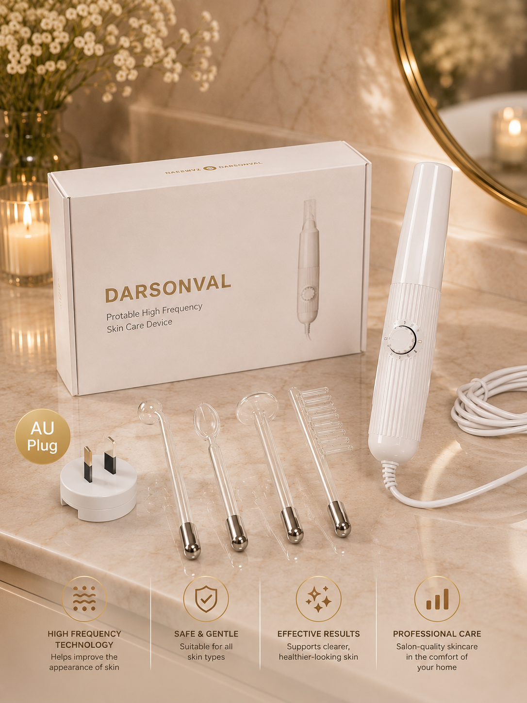 DARSONVAL High Frequency Hair & Skin Therapy Wand