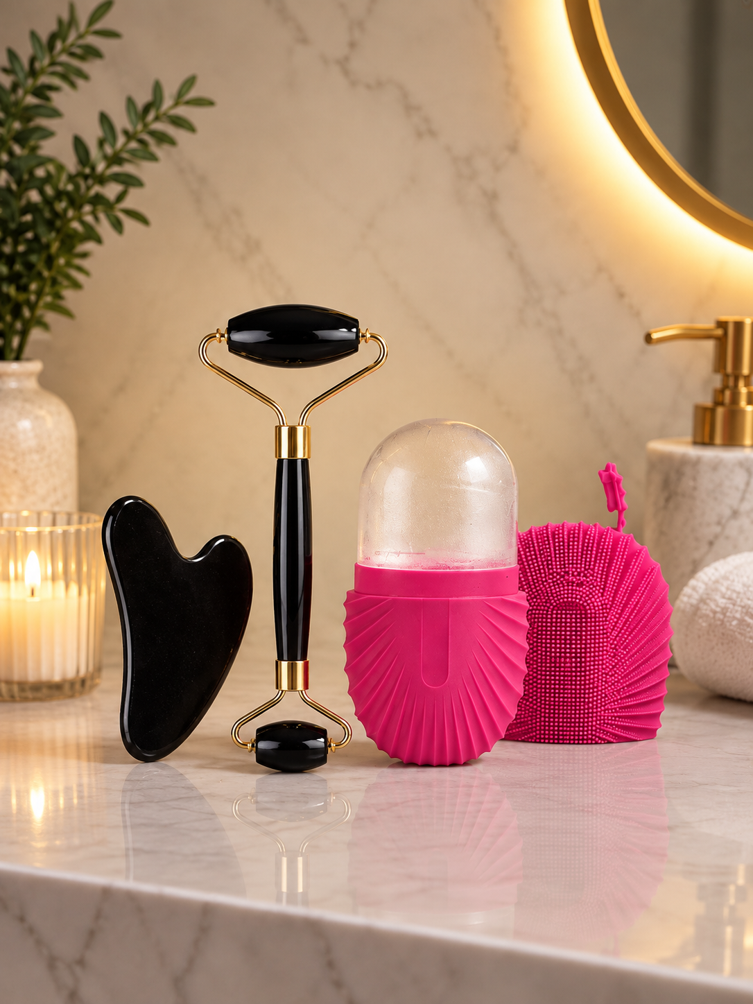 Cooling Ice Roller & Gua Sha Skincare Therapy