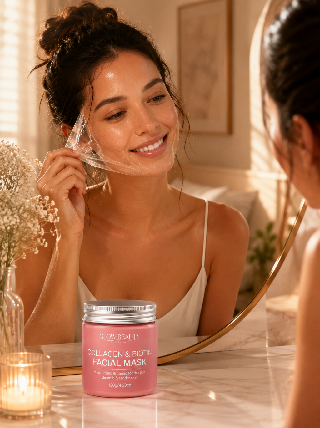 Collagen & Biotin Peel-Off Face Mask | Deep Hydration Day & Night Treatment