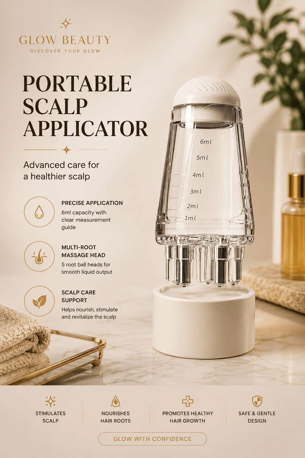 Scalp Oil Applicator Comb | Hair Oil Applicator - Hair Care - Glow Beauty