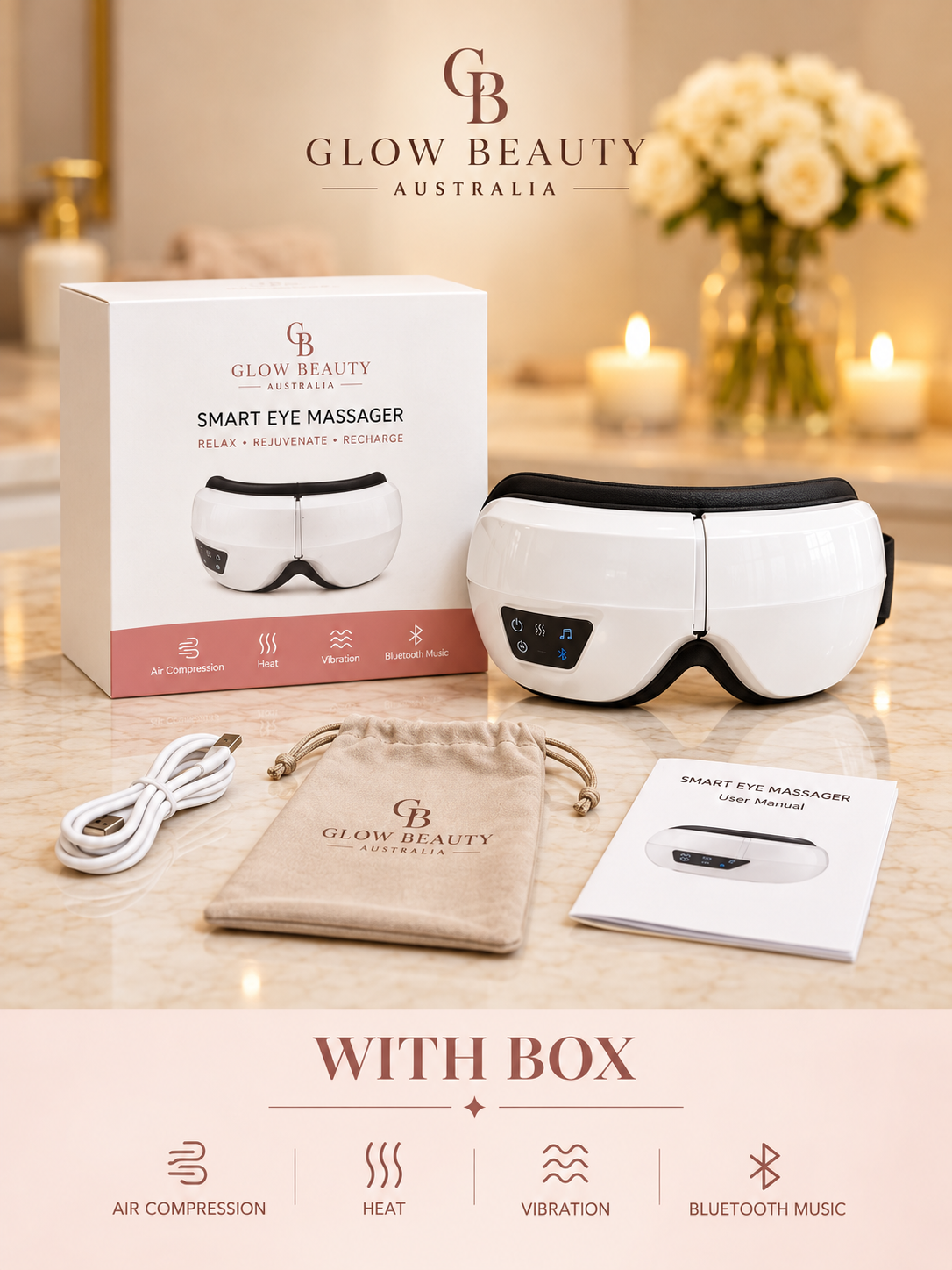 Smart Eye Massager | Heat & Bluetooth