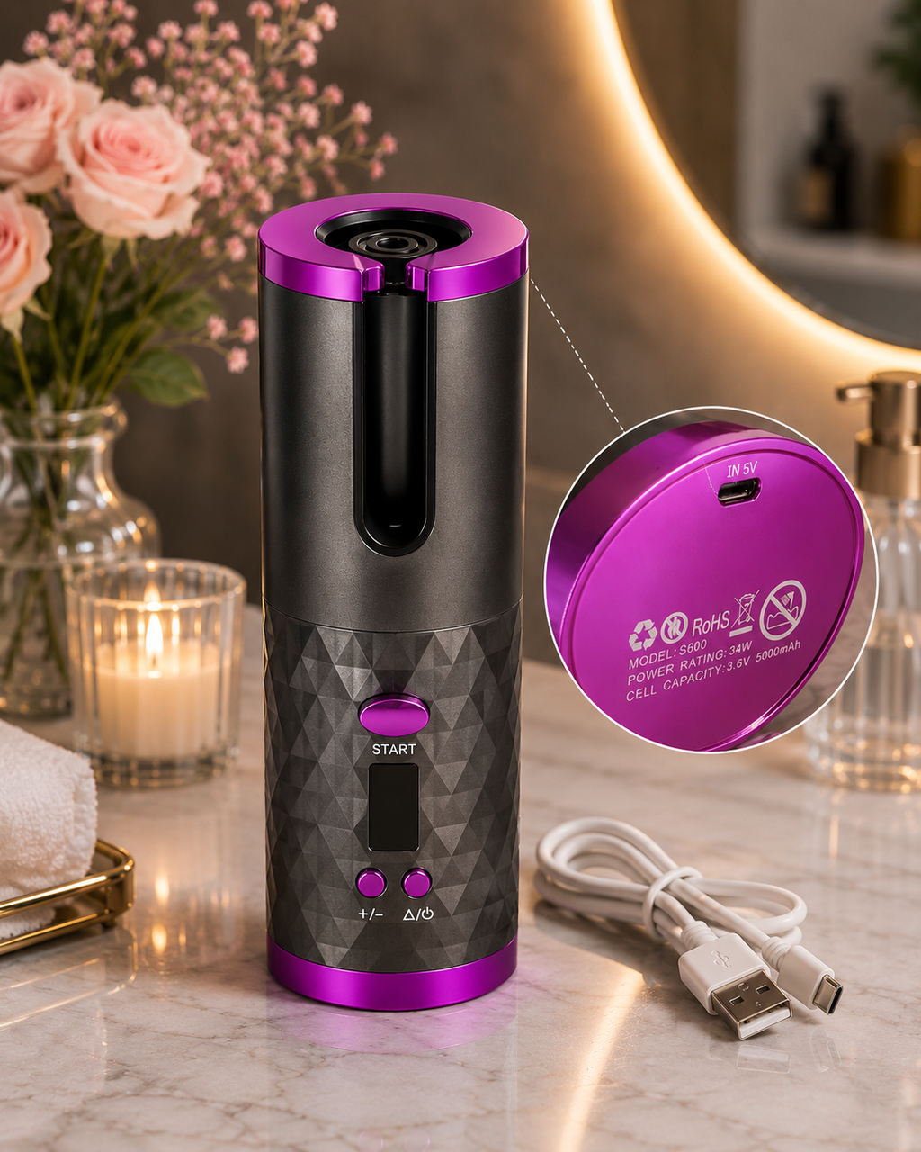 Cordless Automatic Hair Curler