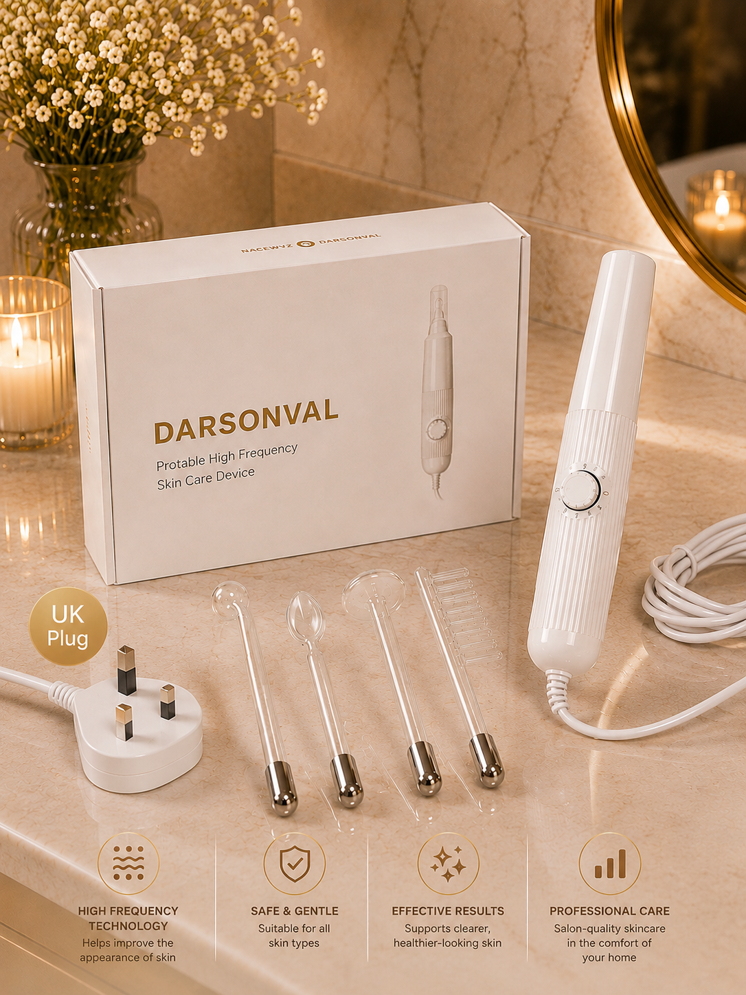 DARSONVAL High Frequency Hair & Skin Therapy Wand