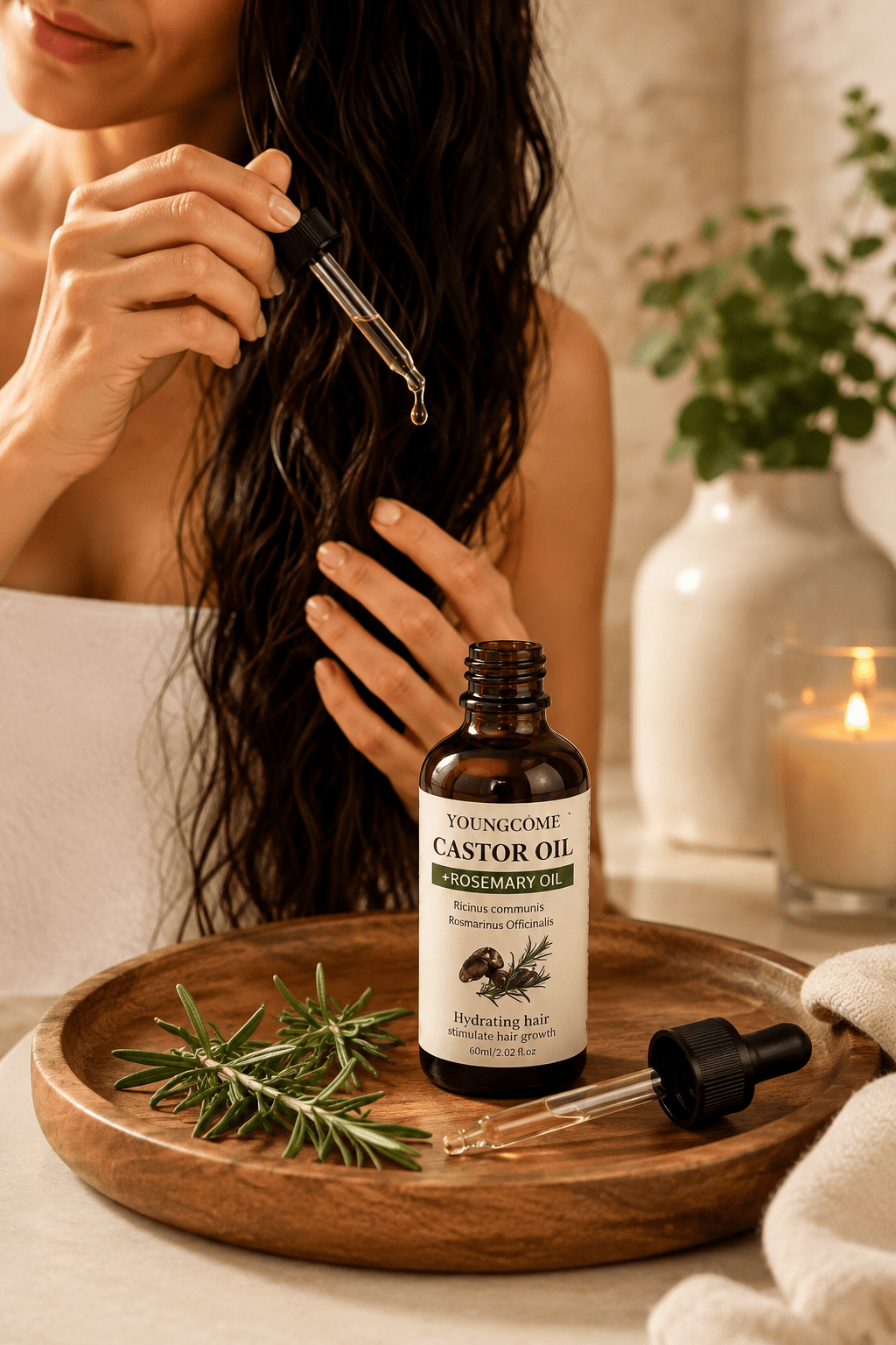 Rosemary & Castor Hair Growth Oil | Strengthen & Shine - Hair Care - Glow Beauty