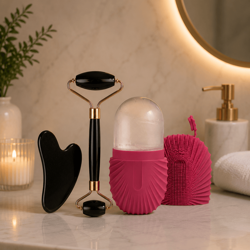 Cooling Ice Roller & Gua Sha Skincare Therapy - Glow Beauty Australia