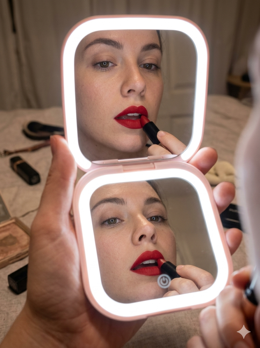 Compact Makeup Mirror with light