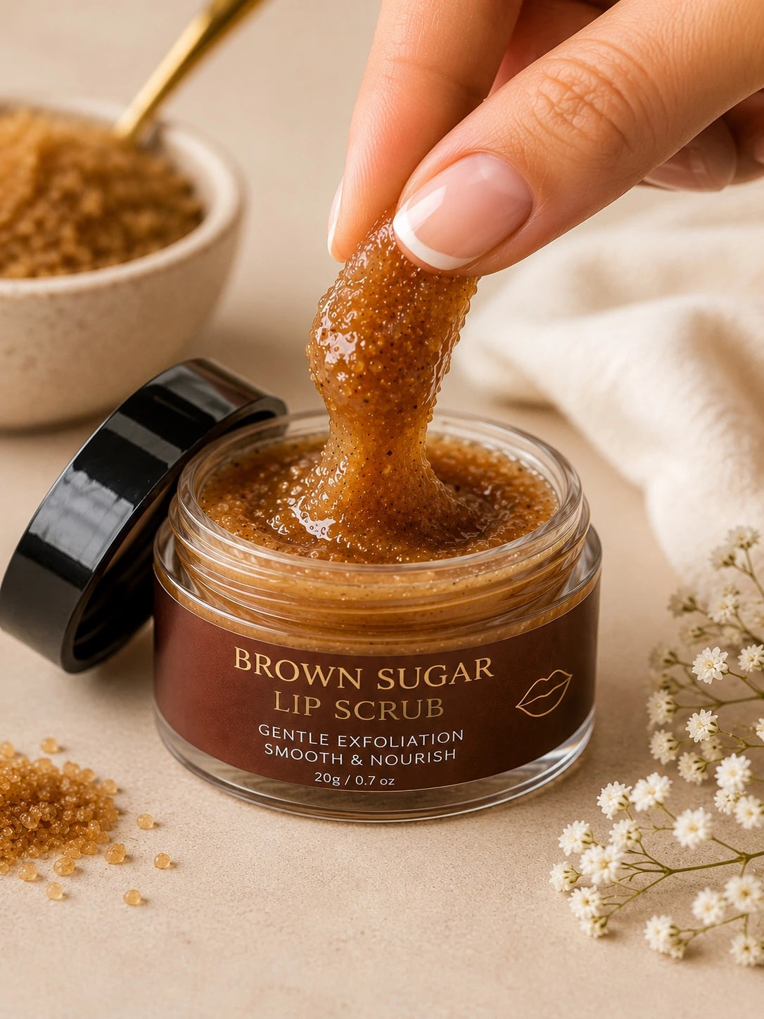 Brown Sugar Lip Scrub | Exfoliating Lip Care
