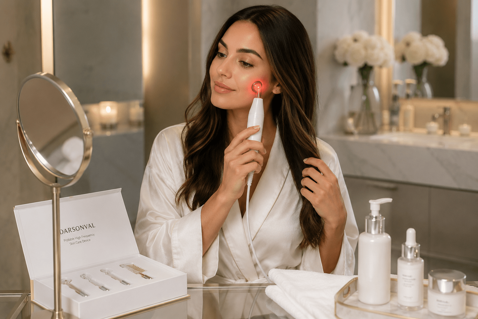 DARSONVAL High Frequency Hair & Skin Therapy Wand – Professional Beauty Device - Beauty Devices - Glow Beauty