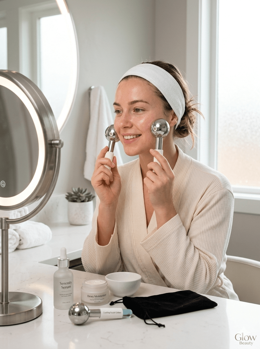 Ice Globe Facial Massager & Gua Sha Set  - Skincare - Glow Beauty