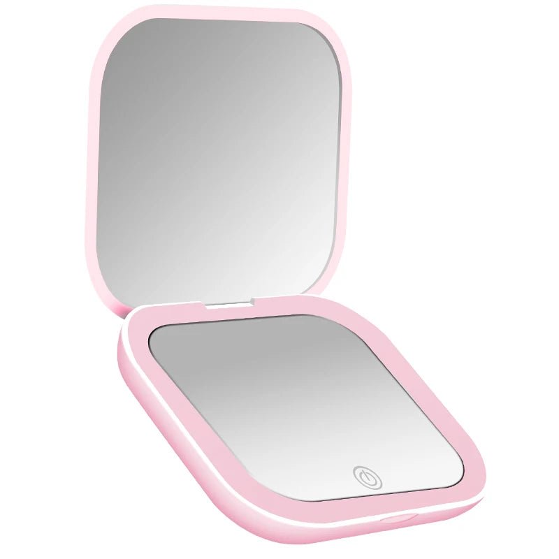 Compact LED Makeup Mirror with 10X Magnification  - Beauty Accessories - Glow Beauty
