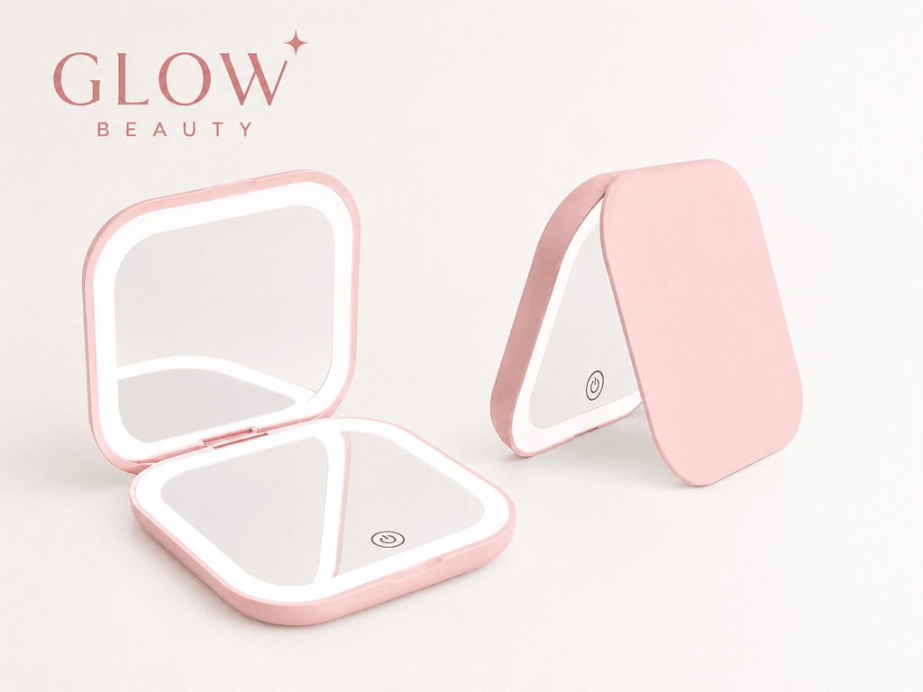 Compact LED Makeup Mirror with 10X Magnification - Beauty Accessories - Glow Beauty