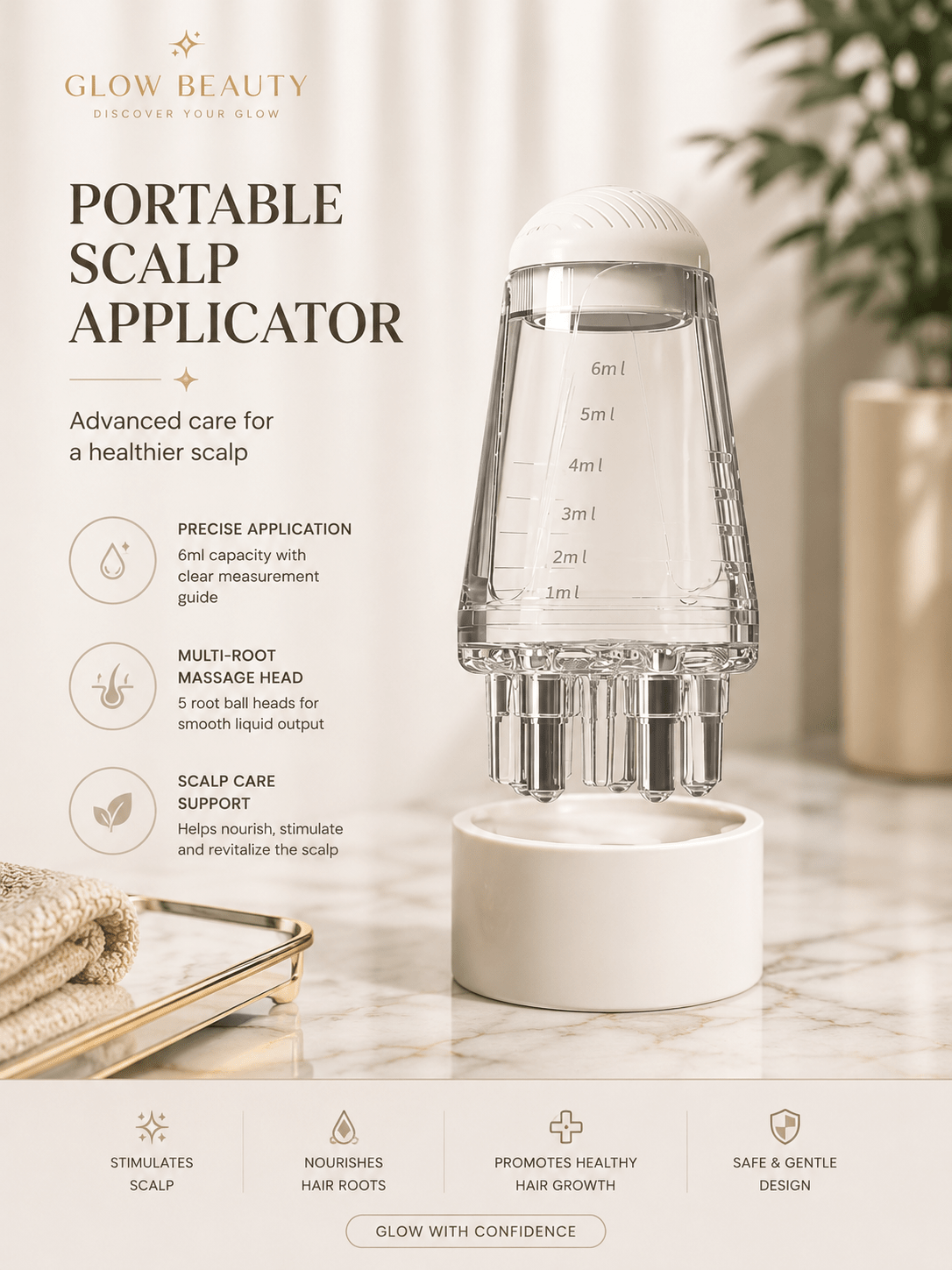 Scalp Oil Applicator Comb | Hair Oil Applicator - Hair Care - Glow Beauty